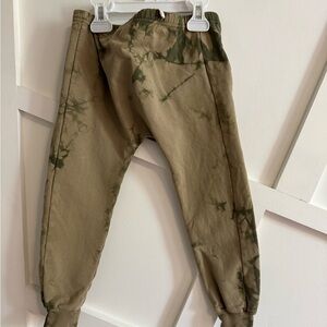 Kids Olive Green Tie-Dye Jogger Pants